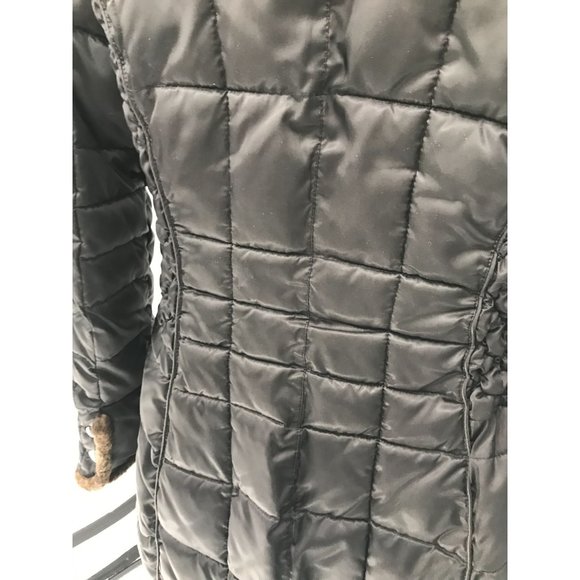 Apt 9 Womens Coat Black Quilted Puffer Turtle Neck Collared Sz Small Hip Thigh - Picture 6 of 16